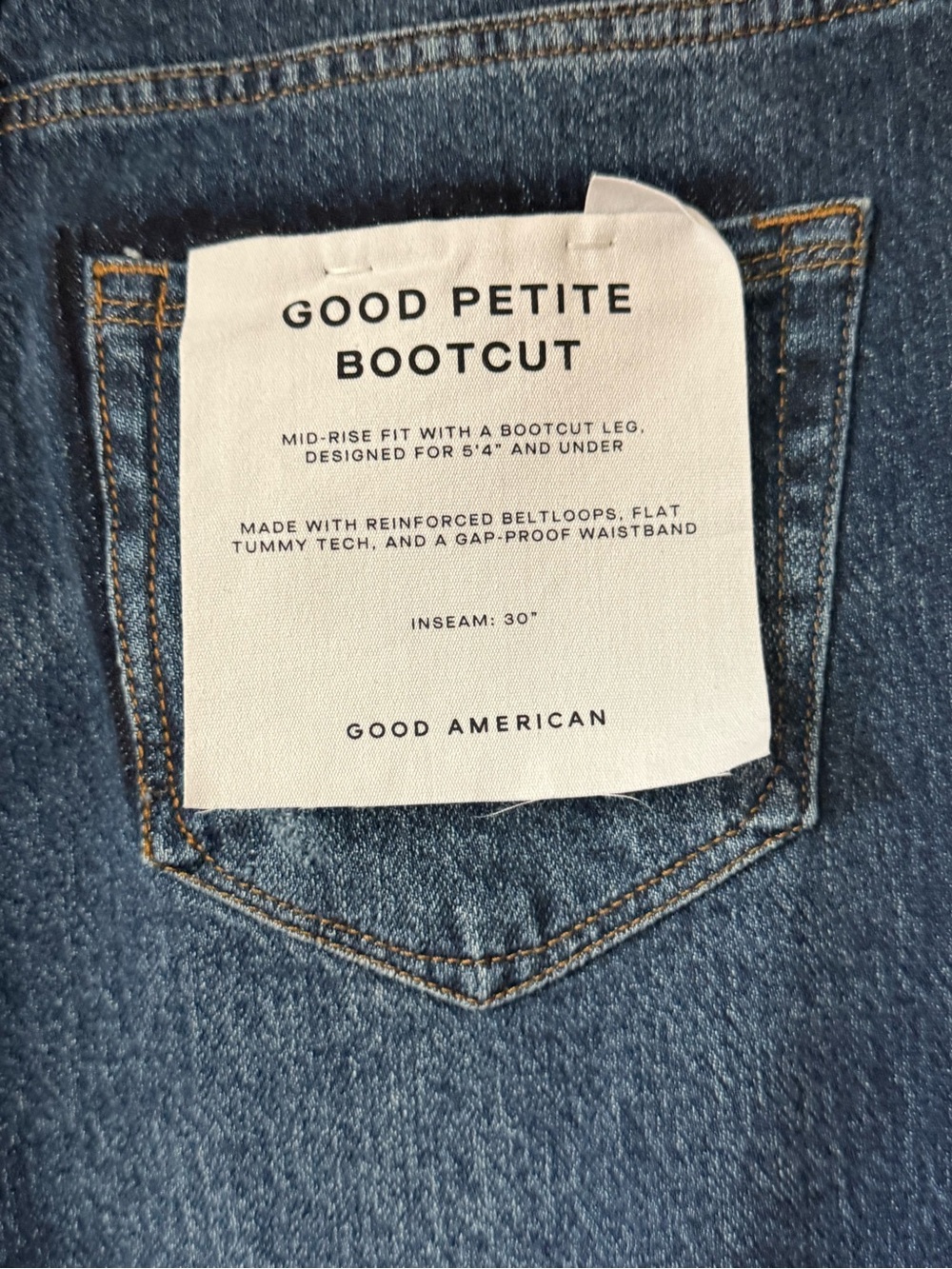 Good American Petite Bootcut Jeans - Classic Blue Denim